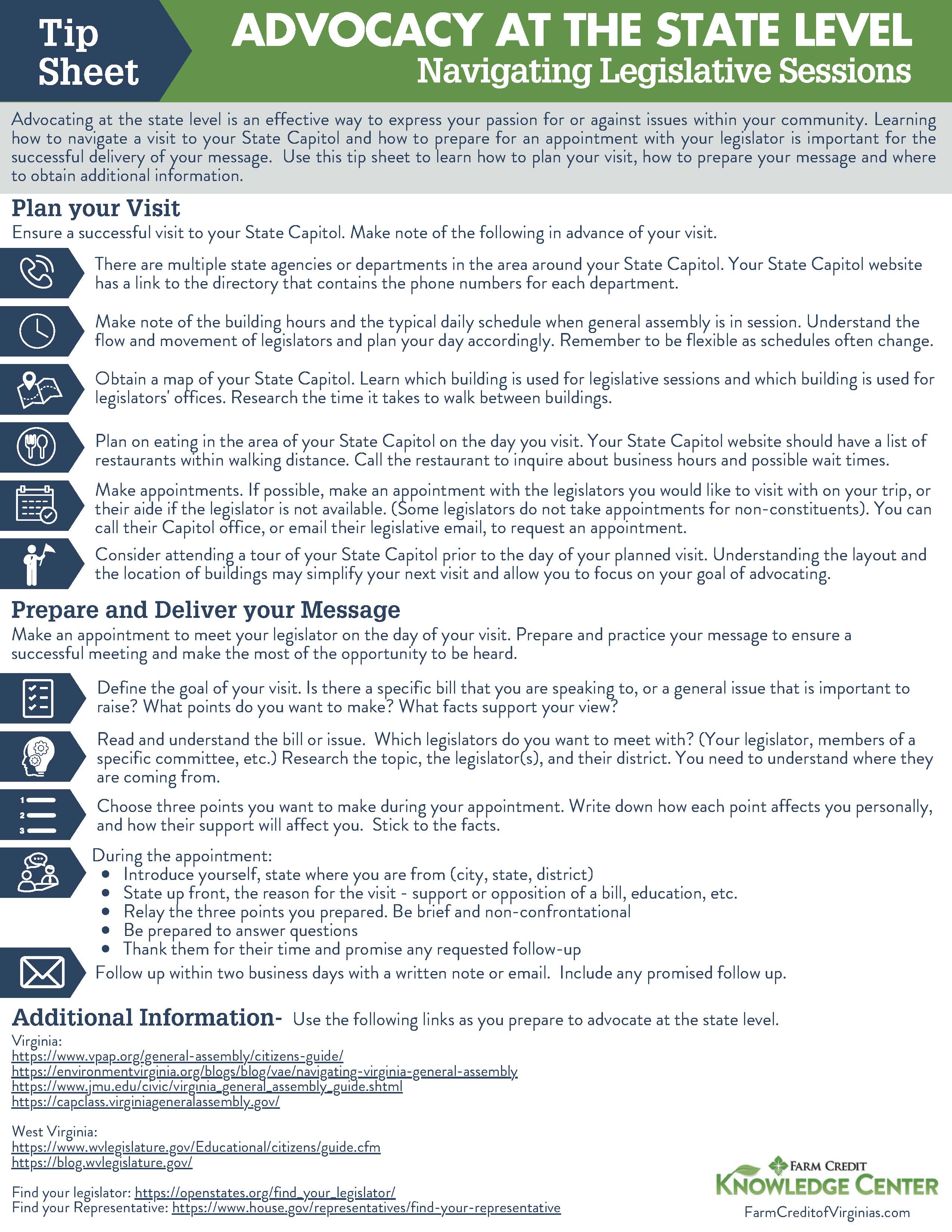 Advocacy at the state level infographic