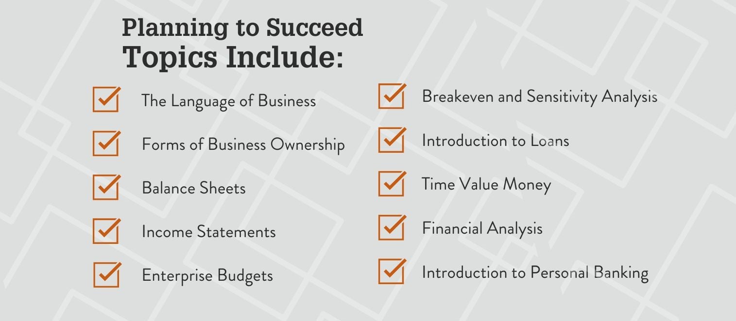 planning to succeed curriculum topics list graphic