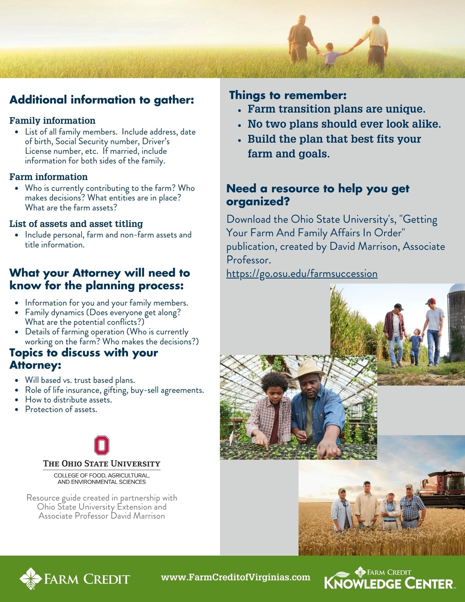 Farm Transition Planning Resource Guide Page 2