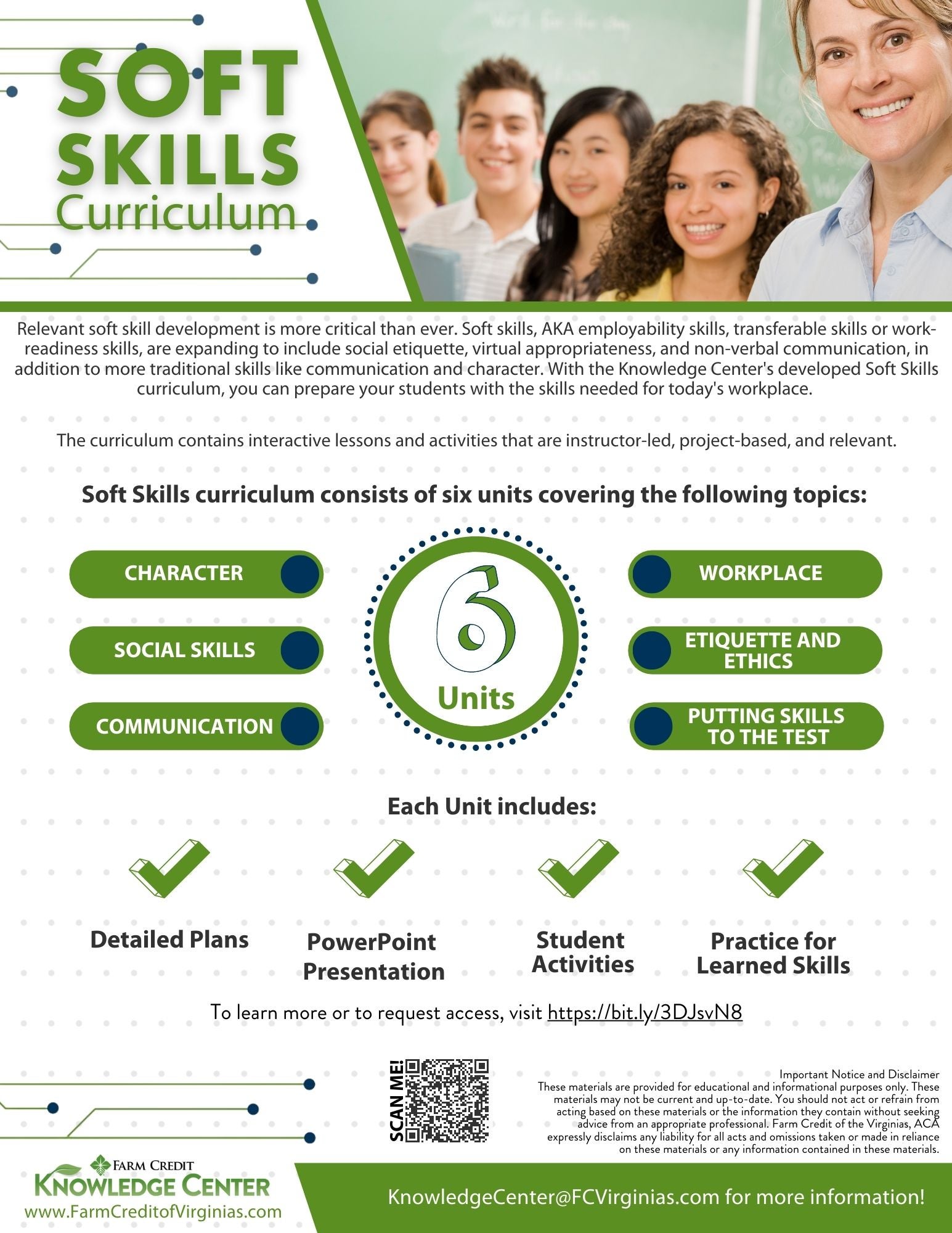 Access free soft skills curriculum for teaching job skills including communication, workplace, etiquette and more!