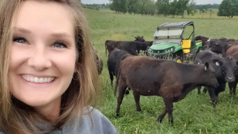 Morgan Slaven grazing calves