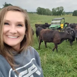 Morgan Slaven grazing calves